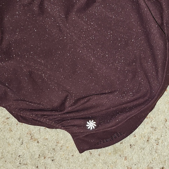 💜Athleta Speedlight Glow Top - Antique Burgundy Sparkle - Womens XS - Picture 6 of 10